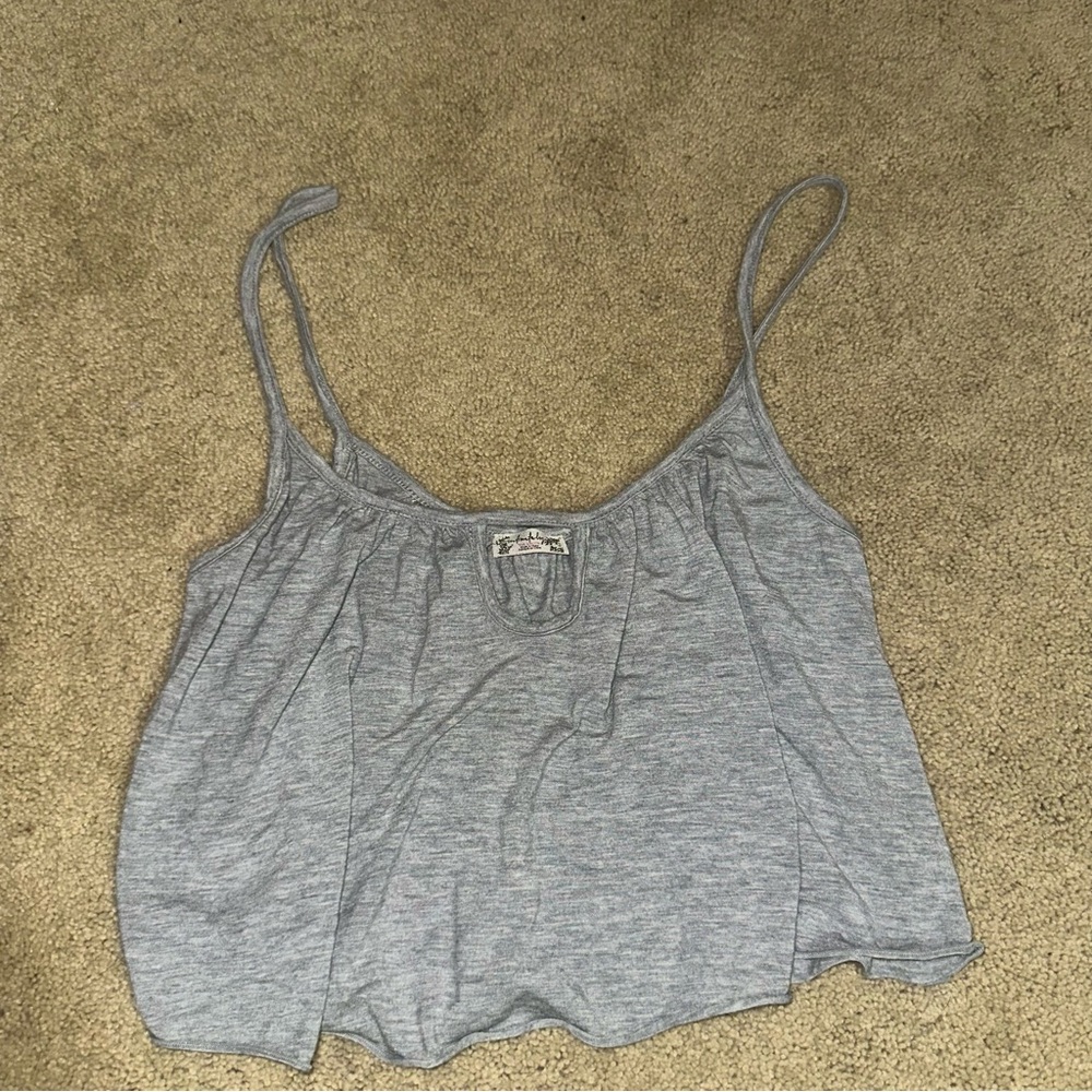 Stylish Gray free people spaghetti strap crop top!
